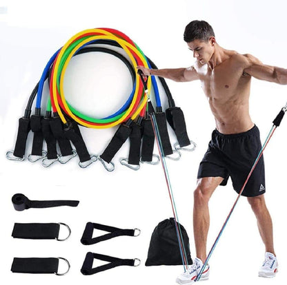 Adjustable 11 pcs durable resistance brand / Home and Gym workout