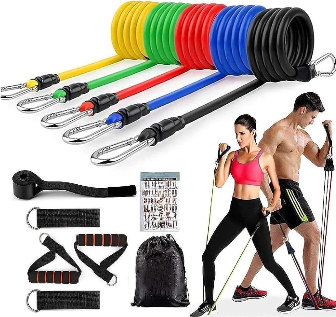 Adjustable 11 pcs durable resistance brand / Home and Gym workout