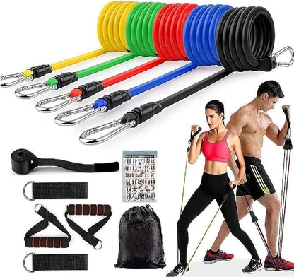 Adjustable 11 pcs durable resistance brand / Home and Gym workout