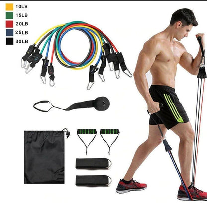 Adjustable 11 pcs durable resistance brand / Home and Gym workout