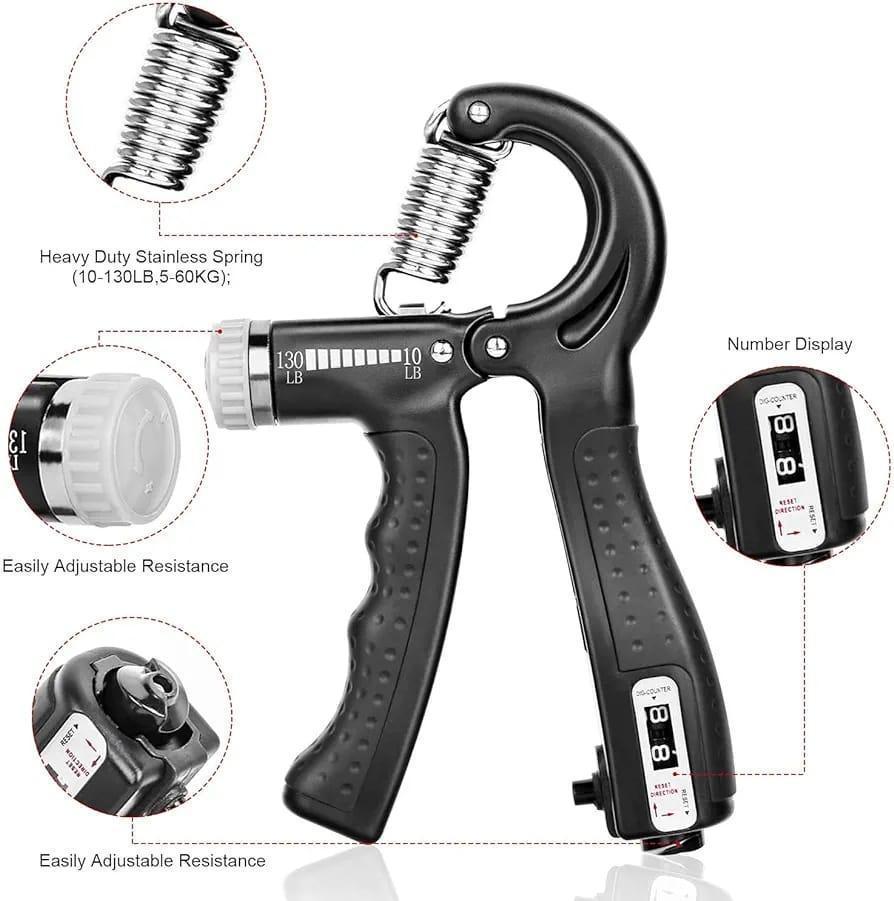 Countable hand gripper exercise